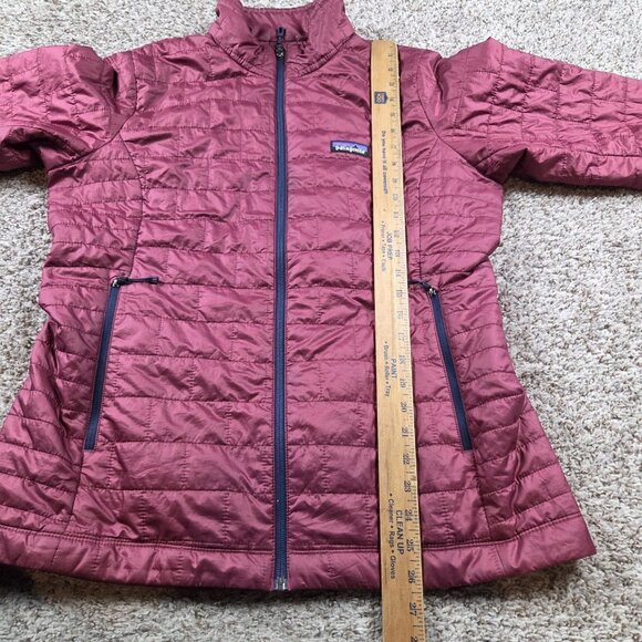 Patagonia Jacket Womens Large Red Nano Puff Full Zip Outdoor Flaws* - Picture 8 of 13